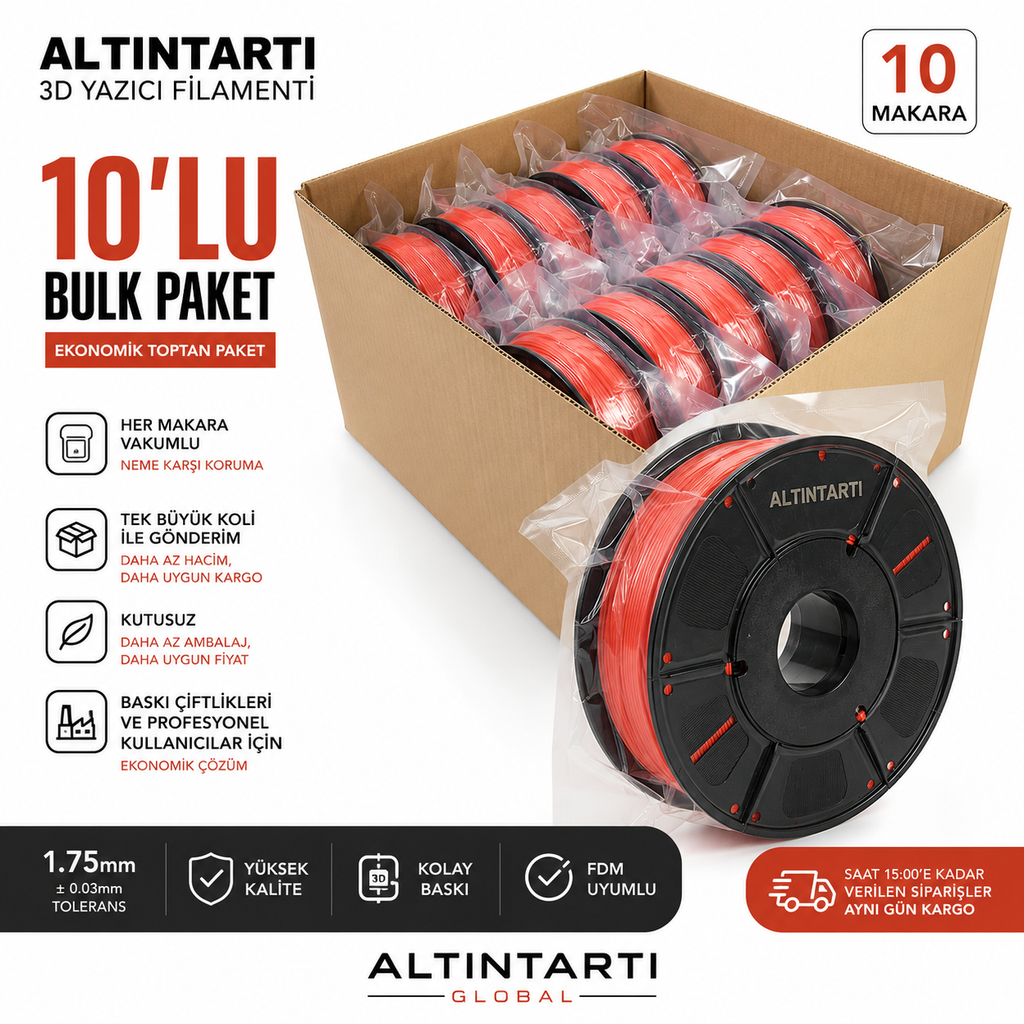 ALTINTARTI High Speed PLA Filament 1.75mm 10’lu Paket